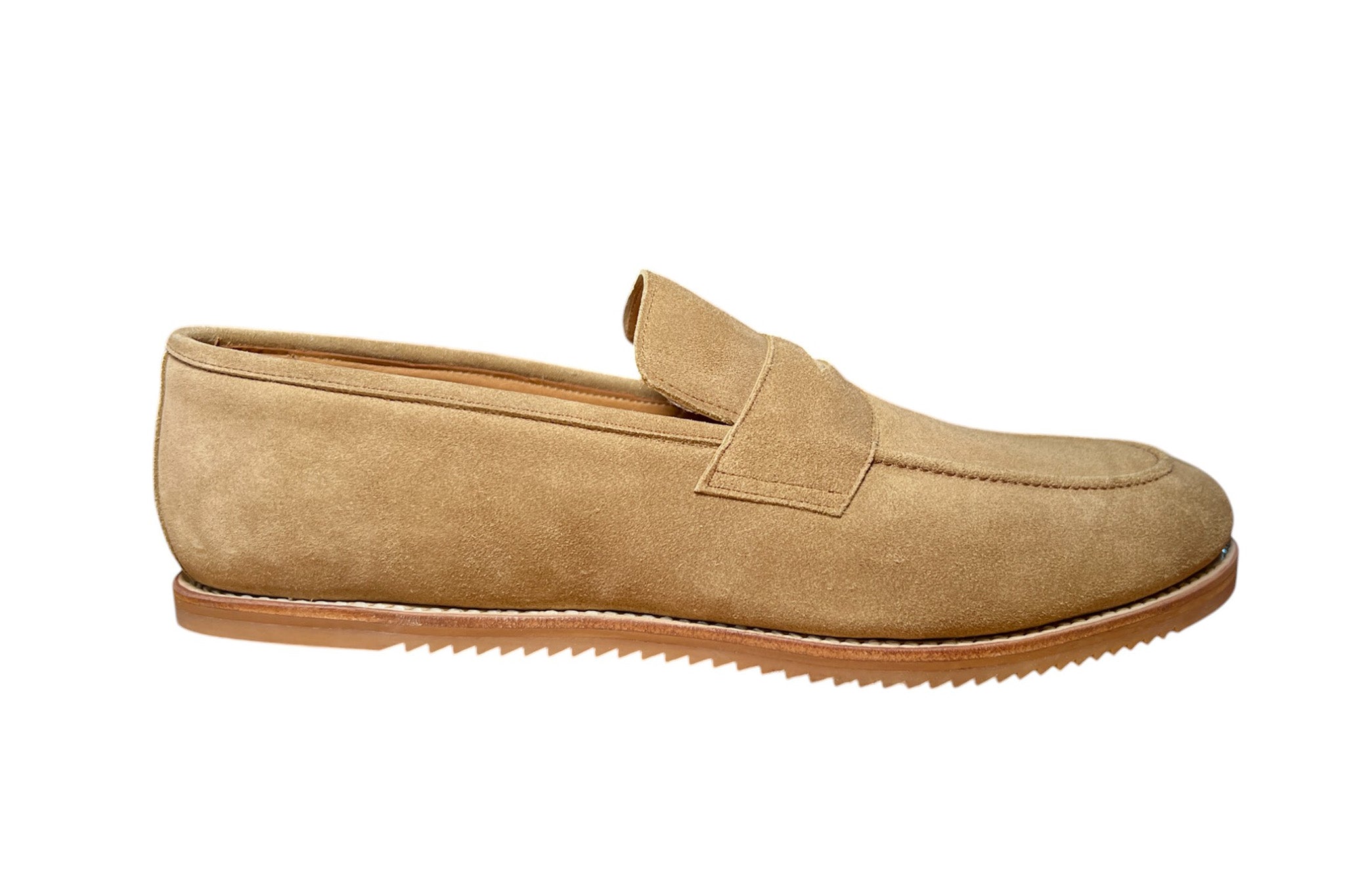 Zero Drop Wide Toebox Tan Suede Penny Loafer