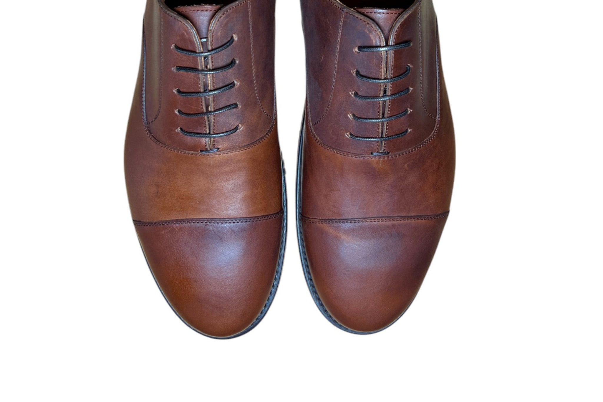 Toe box for Zero Drop Dark Brown Oxford Dress Shoes